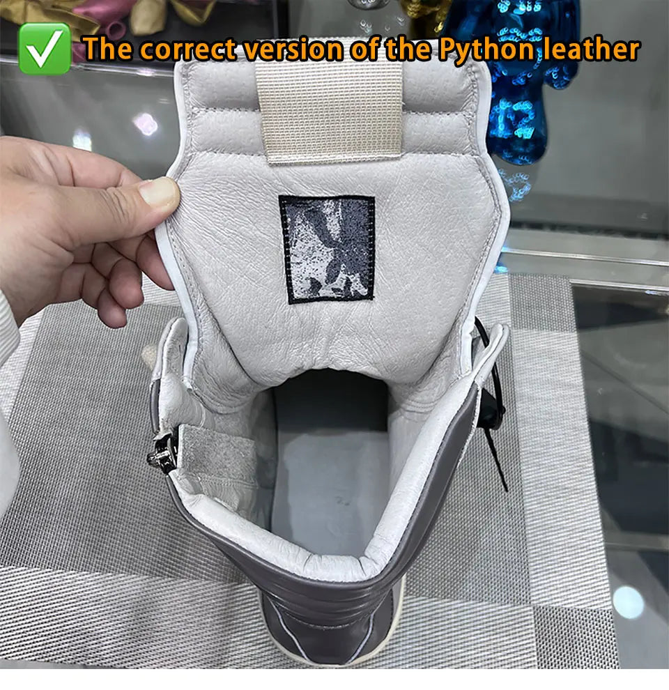 Casual Shoes Men High Top Gray Genuine Leather Luxury Trainers Women Geobasket Jumbo Lace Up Designer Sneaker Flats Ankle Boots - Premium  from Lizard Vigilante - Just $198.99! Shop now at Lizard Vigilante