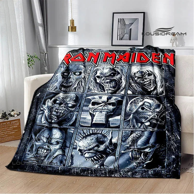 Iron Maiden Printed Blanket – Soft Flannel Kids & Adults Throw | Warm, Portable, and Perfect for Home or Travel - Premium blanket from dsers - Just $33.66! Shop now at Lizard Vigilante