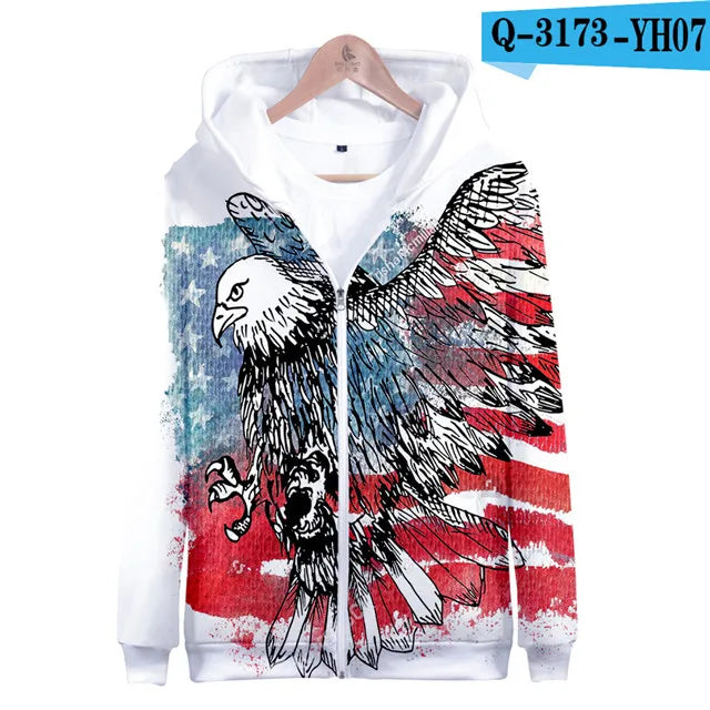 USA Flag Hoodies 3 to 14 Years Kids Hoody American Stars and Stripes Clothing Tops Boys Girls Sweatshirt Outerwear Jacket Children Clothes - Premium Long-sleeve hoodie from Lizard Vigilante - Just $39.99! Shop now at Lizard Vigilante