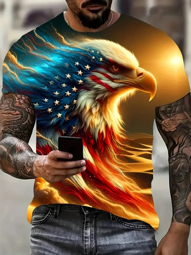 FREEDOM TALON // 3D Screaming Eagle Tee – Summer Casual Patriot Grind Edition - Premium tee from dsers - Just $14.99! Shop now at Lizard Vigilante