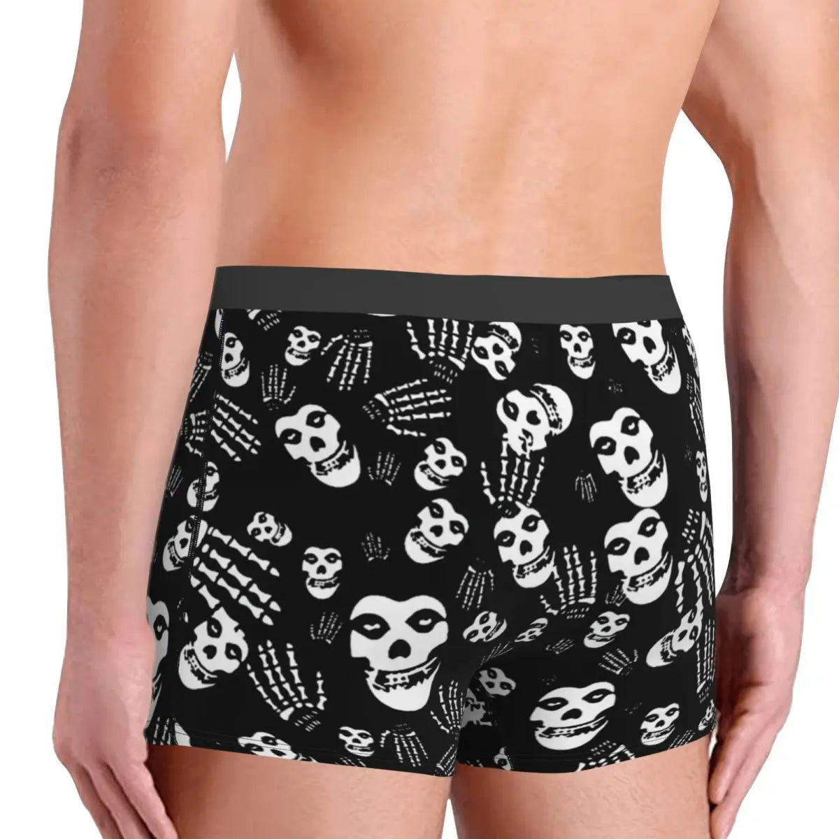 Misfits Skull Underwear Men Stretch Heavy Metal Music Boxer Briefs Shorts Panties Soft Sexy Underpants For Male - Lizard Vigilante