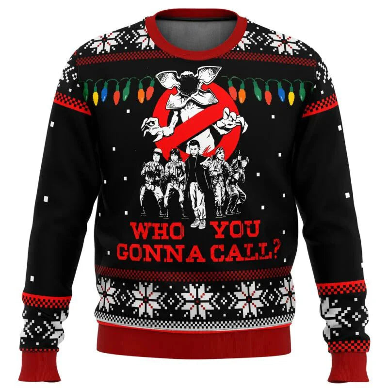 Stranger Things Ugly Christmas Sweater – Santa Claus 3D Pullover Sweatshirt for Men – Cozy Autumn & Winter Gift - Premium sweater from Lizard Vigilante - Just $38.88! Shop now at Lizard Vigilante