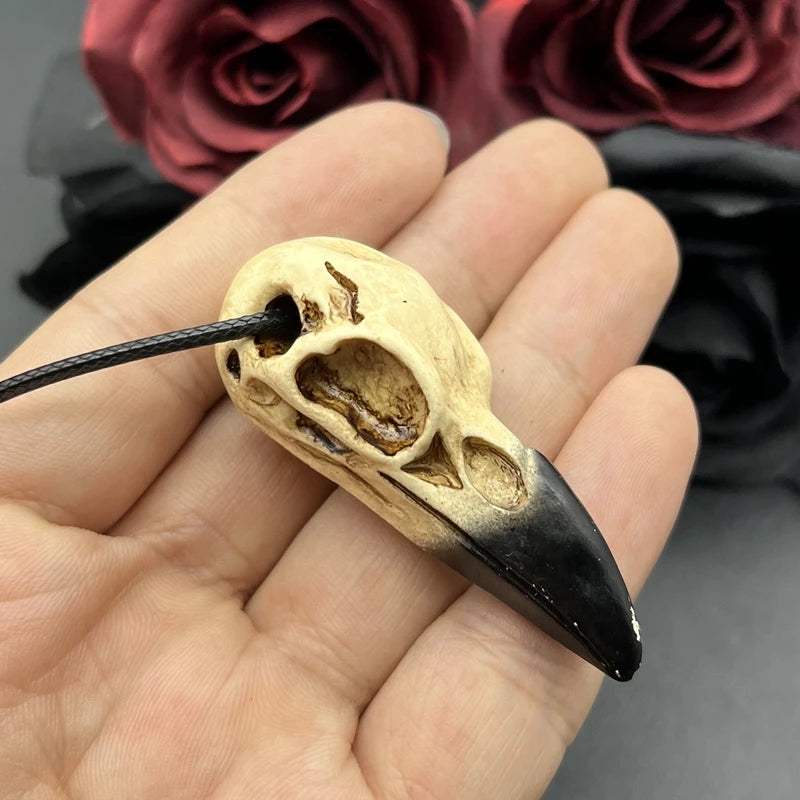 Skull Necklace 3D Goth Raven Resin Replica Raven Magpie Crow Gothic Gift Halloween Raven Skull Necklace - Premium necklace from Lizard Vigilante - Just $15.99! Shop now at Lizard Vigilante