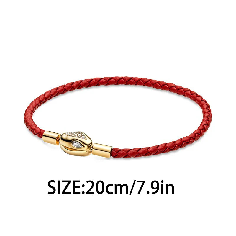 925 Silver Valentine's Day Snake Year Series Pendant Suitable for 925 Sterling Silver Original Women's Bracelet DIY Jewelry Gift