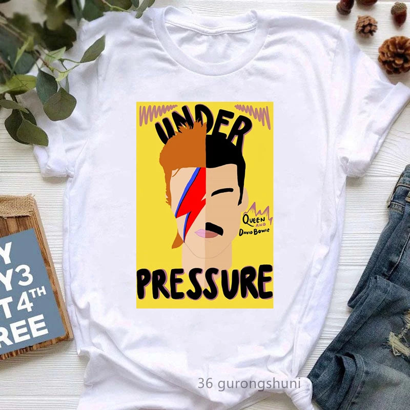 Vintage Freddie Mercury T-Shirt for Women | Retro Queen Band Graphic Tee | 2024 Hipster Casual Summer Tops - Premium T-Shirt from Lizard Vigilante - Just $23.88! Shop now at Lizard Vigilante