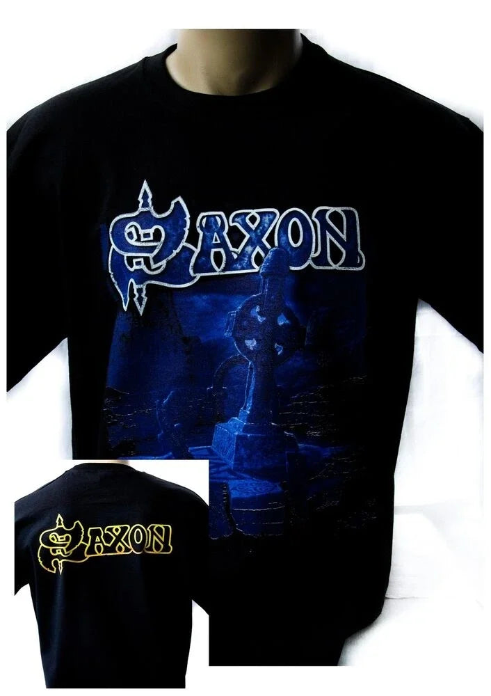 Saxon Heavy Metal Rock Band Black T-Shirt Men Comfortable Shirt Tee - Lizard Vigilante