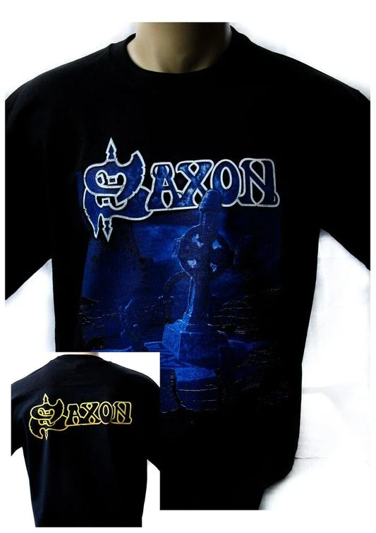 Saxon Heavy Metal Rock Band Black T-Shirt Men Comfortable Shirt Tee - Premium T-Shirt from Lizard Vigilante - Just $22.99! Shop now at Lizard Vigilante