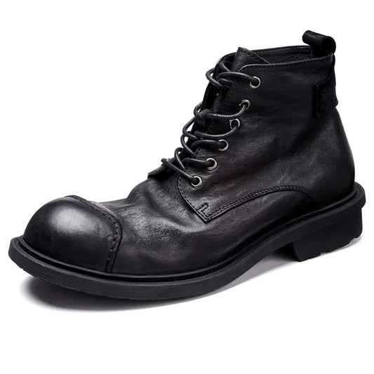 Vintage Business Men's Boots – Luxury Genuine Cow Leather - Premium boots from Lizard Vigilante - Just $128.88! Shop now at Lizard Vigilante