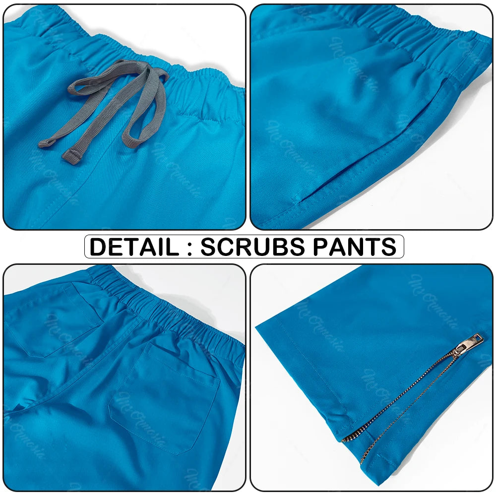 Unisex Medical Scrub Set | Fashionable & Breathable Beauty Salon & Nurse Uniform | Zipper Lapel Design - Premium scrubs from Lizard Vigilante - Just $58.88! Shop now at Lizard Vigilante