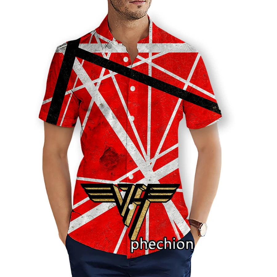 Van Halen 3D Printed Shirts Hawaiian Shirt Summer Mens Short Sleeve Beach Fashion Streetwear - Premium shirt from Lizard Vigilante - Just $38.99! Shop now at Lizard Vigilante