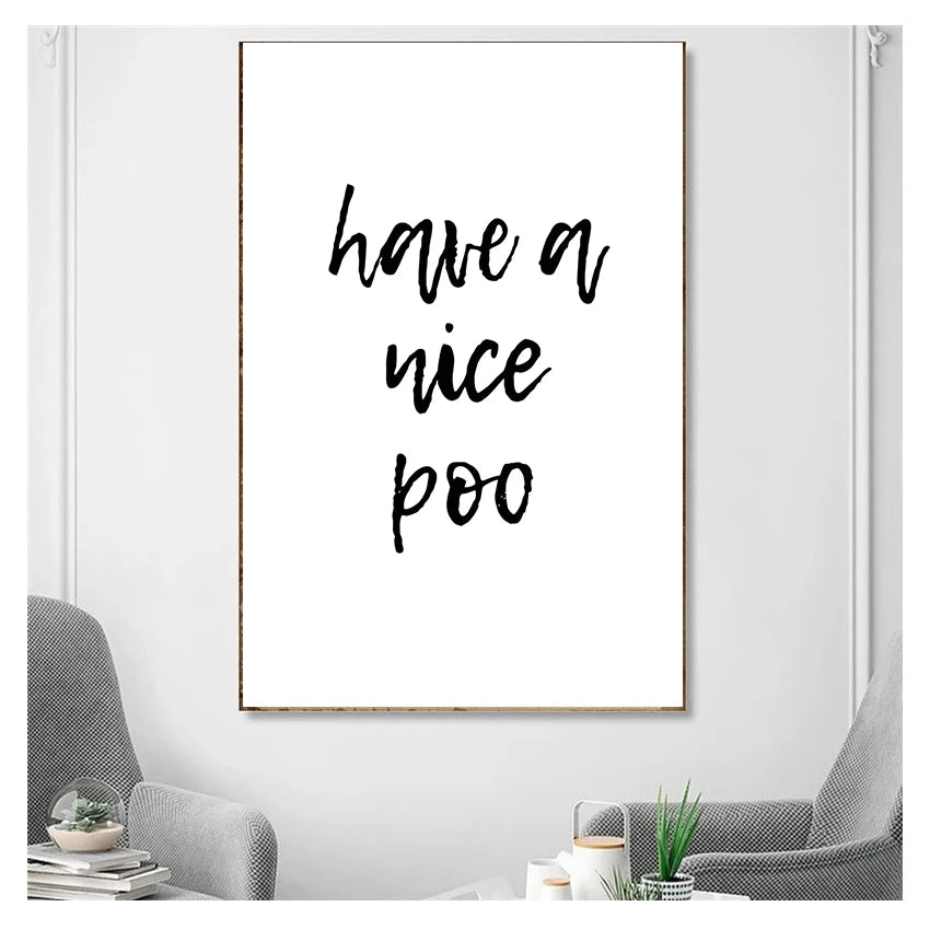Have A Nice Poo Rock-N-Roll Bathroom Canvas Print
