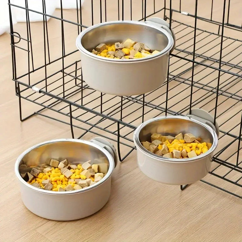 Anti-overturning Fixed Hanging Dog Bowl for Dog Cat Cage Stainless Steel Drinking Bowl 2-in -1 Adjustable Pet Bowl Food & Water - Premium pet supplies from Lizard Vigilante - Just $14.99! Shop now at Lizard Vigilante