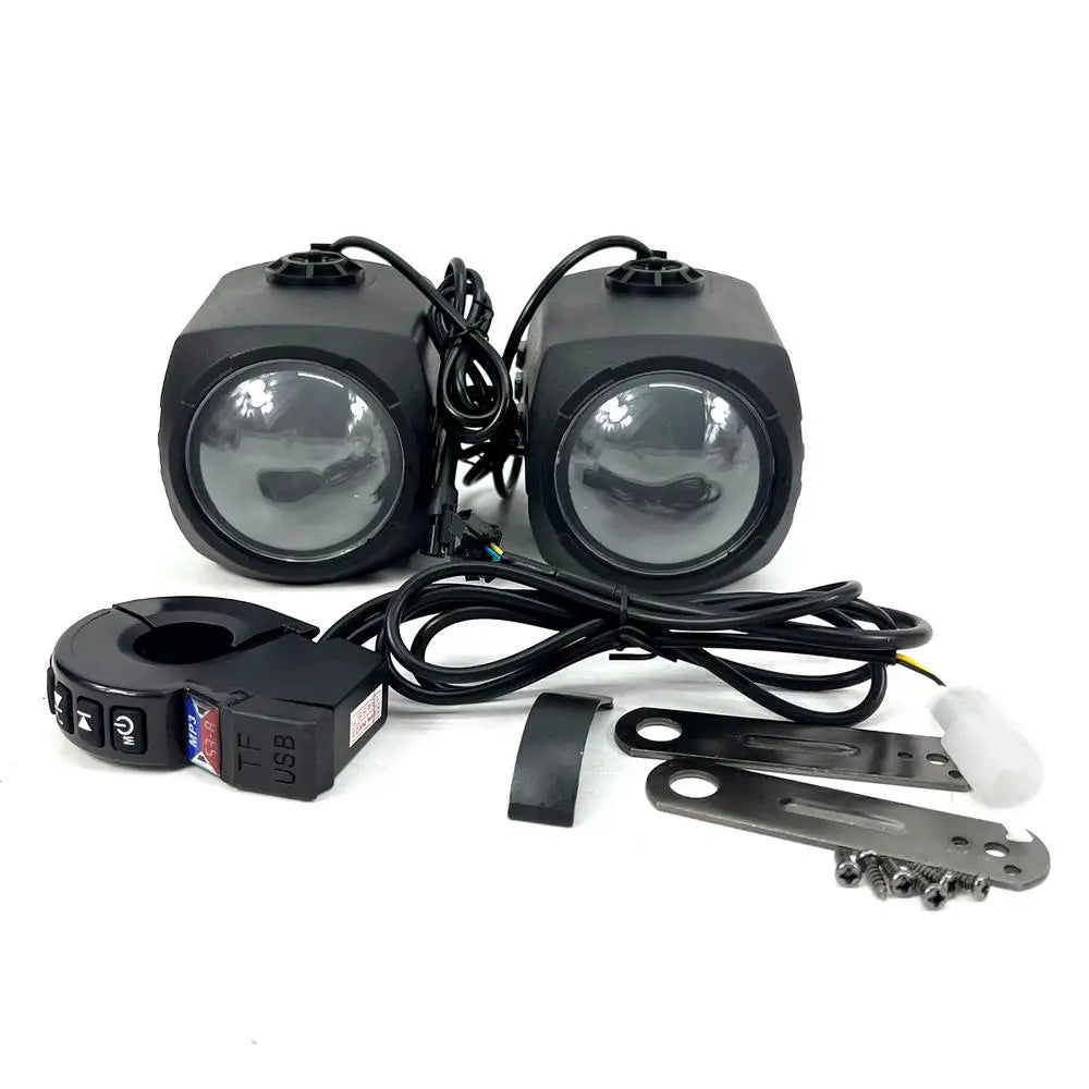 Motorcycle Bluetooth Speaker 12-80V Universal Hifi Sound Motorcycle Stereo Weatherproof Audio Amp System Handlebar Speaker