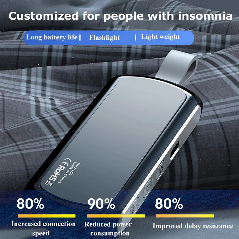 Wireless Bone Conduction Speaker Bluetooth 5.2 Under Pillow Noise Reduction Speaker Stereo Music Player with Flashlight Sleep