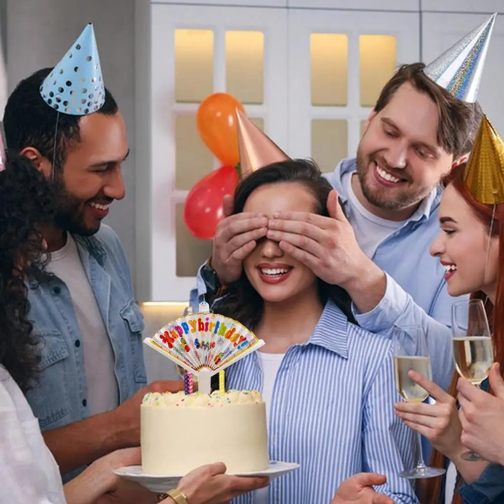 Happy Birthday Candle Fan-Shaped Birthday Candle Supplies Birthday Cake Candle Decor Funny Candles for Decorating Birthday Theme