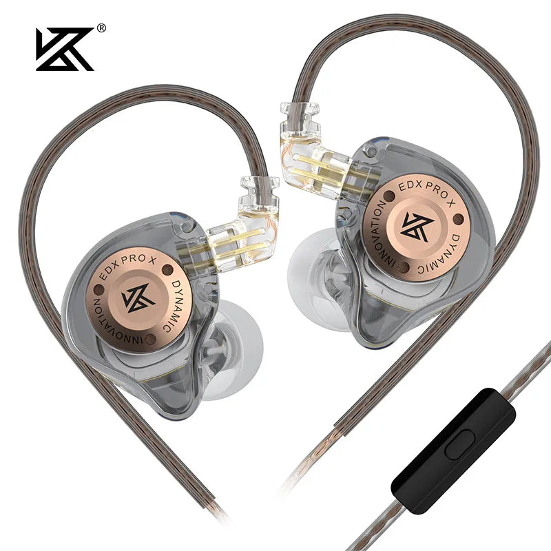 Dynamic Drive Earphones KZ EDX PRO X IEM HiFi Deep Bass Sound Earbud Sport Music Noise Cancelling Headset with Detachable Cable - Premium earphones from Lizard Vigilante - Just $18.99! Shop now at Lizard Vigilante