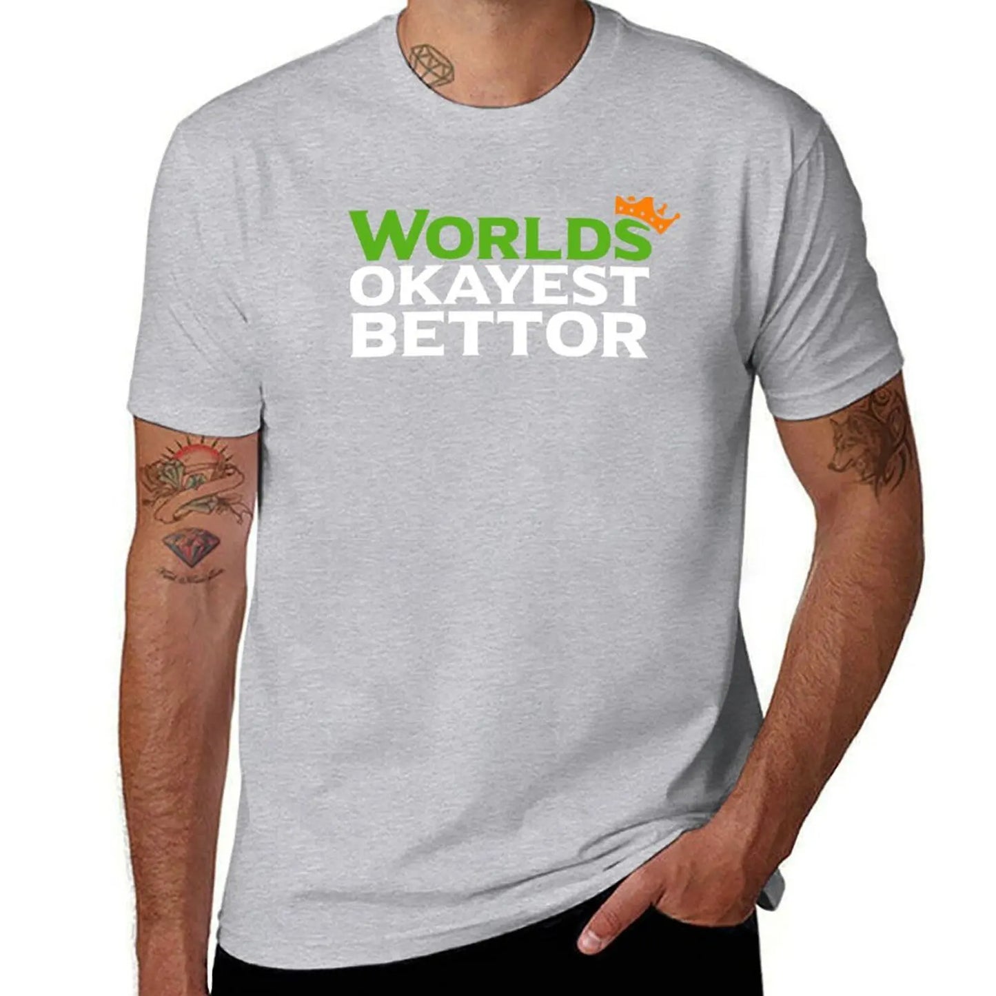 World's Okayest Bettor Funny Sports Betting T-Shirt – Football & Basketball Gambling Gift for Men - Premium  from Lizard Vigilante - Just $23.88! Shop now at Lizard Vigilante