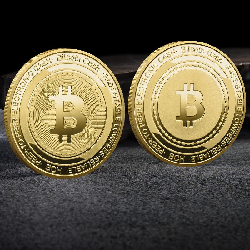 Bitcoin Crypto Coin Collection Gold Silver Commemorative Metal Souvenir Coins