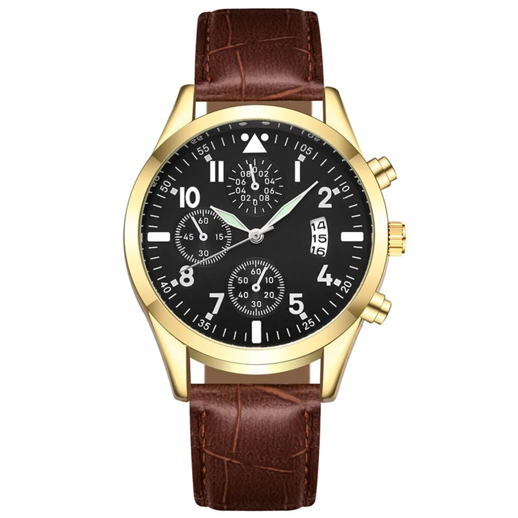 Popular Men's Leather Watch with Calendar & Luminous Function – Quartz Wristwatch, Elegant Tonneau Design - Premium wristwatch from Lizard Vigilante - Just $28.88! Shop now at Lizard Vigilante