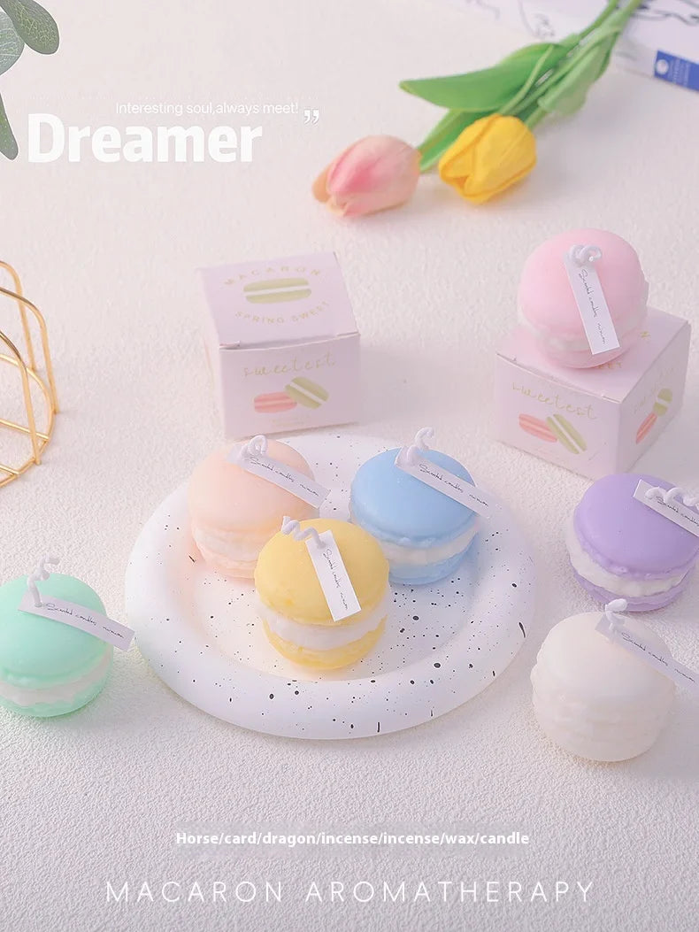 2025 Cute Macaron Creative Styling Aromatherapy Candles Home Fragrance Collection Decoration Ornaments Christmas Birthday Gifts