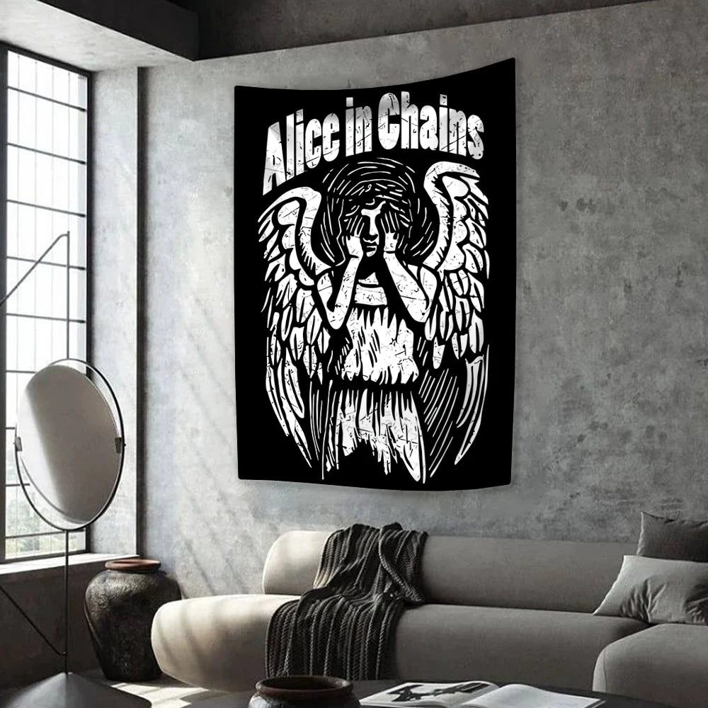 Alice In Chains Rock Band Tapestry – Grunge Music Aesthetic Wall Hanging - Premium banner from DS - Just $17.88! Shop now at Lizard Vigilante