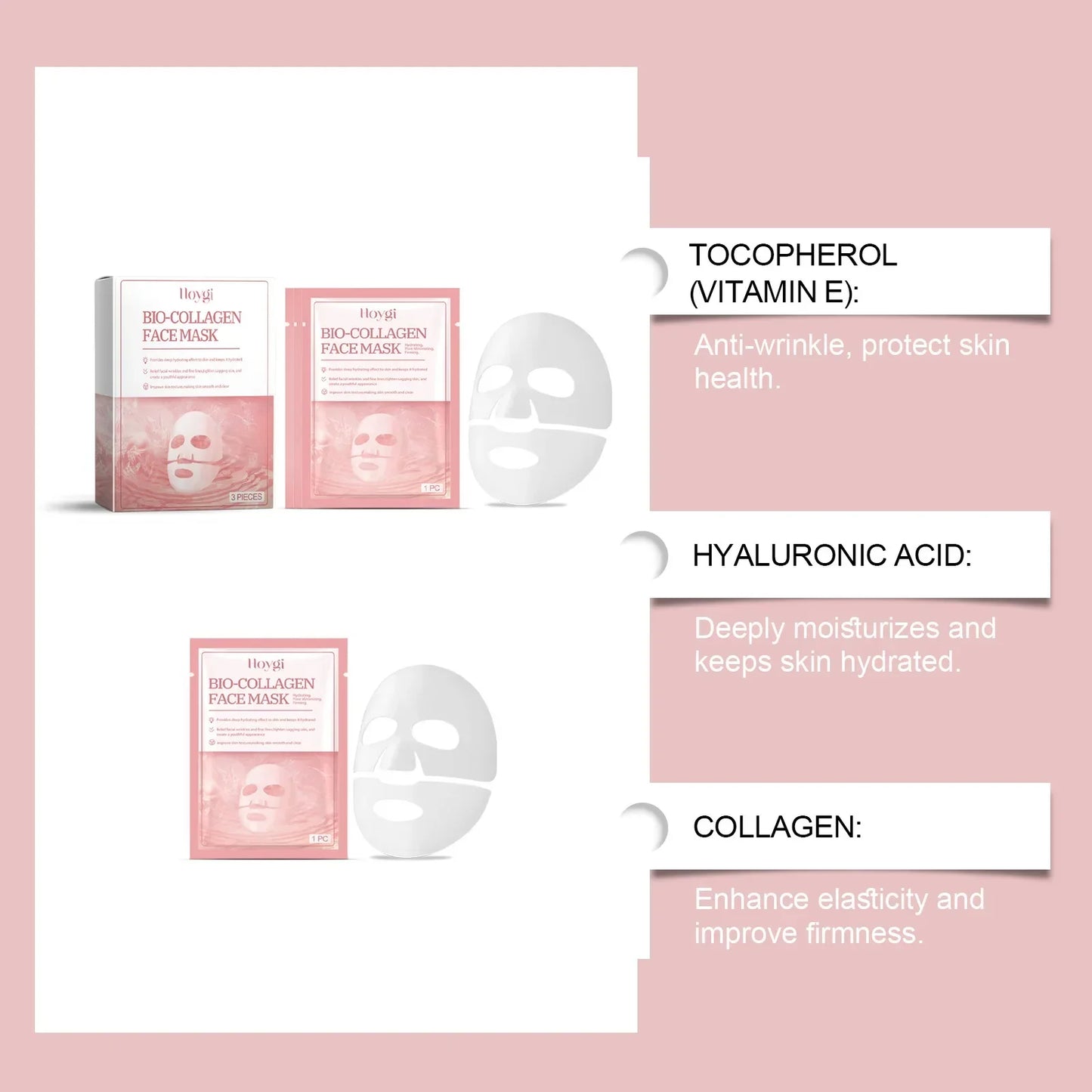 Bio-Collagen Real Deep Mask Hydrolyzed Collagen Soluble Rejuvenation Pore Shrinking  Brightening Refresh Moisturizing Sheet Mask