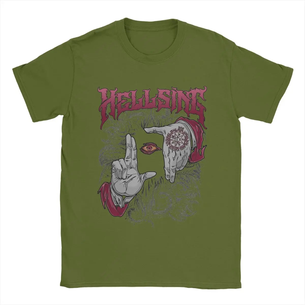 Hellsing Dark Gothic Men's T Shirts Anime Novelty Tees Short Sleeve Crew Neck T-Shirt 100% Cotton Graphic Clothes - Premium  from Lizard Vigilante - Just $19.99! Shop now at Lizard Vigilante