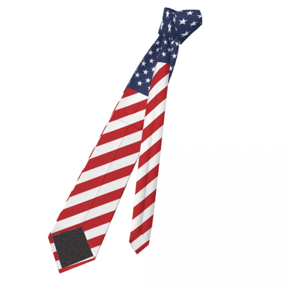 Flag Of United States USA NeckTie Emblem Cute Funny Neck Ties For Male Leisure Great Quality Collar Tie Custom Necktie Accessories - Lizard Vigilante