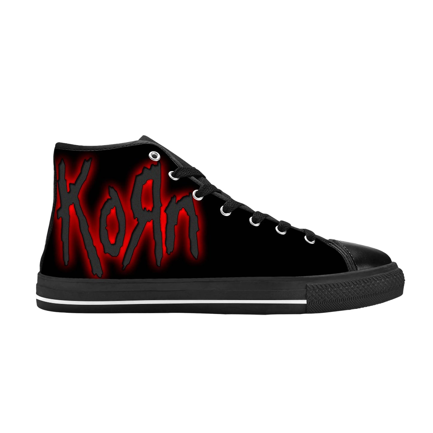 Korn 3D Print High Top Sneakers – Metal Rock Band Canvas Shoes for Men & Women | Comfortable, Breathable, and Stylish - Premium shoes from Lizard Vigilante - Just $48.88! Shop now at Lizard Vigilante