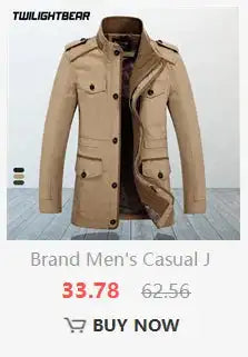 High Quality Men's Casual Jacket 6XL Male Windbreaker Oversized Cotton Classic Jackets Men Clothing Trench Coat A4F5806