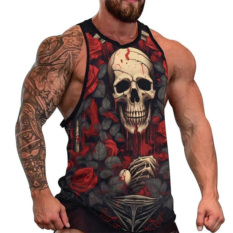 Fashion Skull 3D Print Men's Tank Top – Casual Hip Hop Graphic Tee | Streetwear Fitness Summer Sleeveless Shirt - Premium Tank Top from Lizard Vigilante - Just $23.99! Shop now at Lizard Vigilante