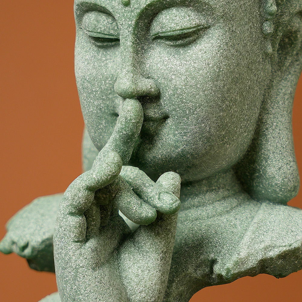 Buddhist Statue Desktop Decoration Tablescape Decoration Home Zen Statue Green Sandstone