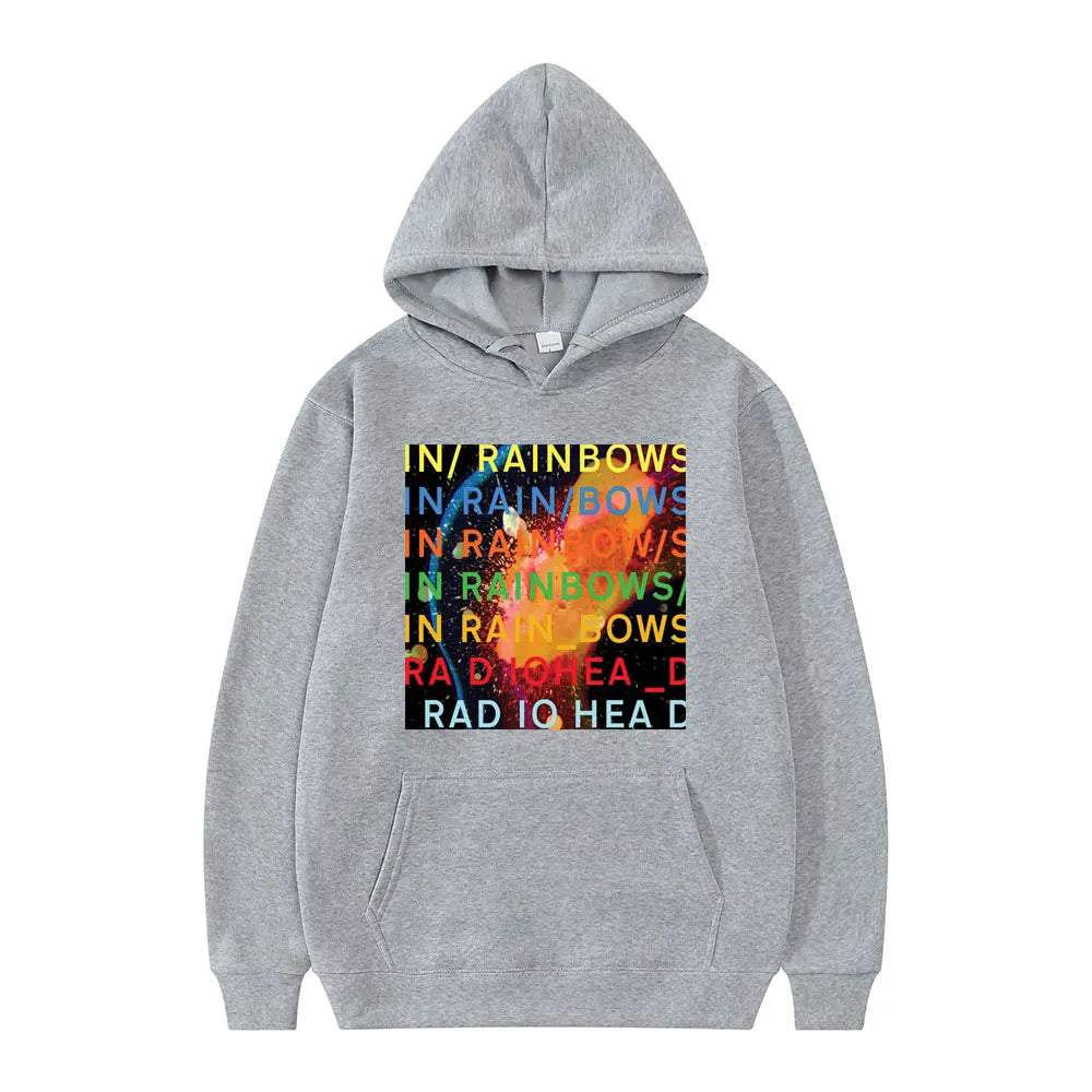 Vintage Radiohead "In Rainbows" Oversized Hoodie – Harajuku Streetwear for Men & Women - Premium Long-sleeve hoodie from Lizard Vigilante - Just $38.88! Shop now at Lizard Vigilante