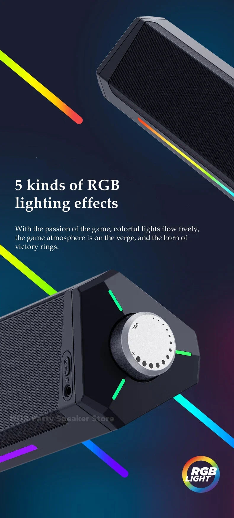 Home Bluetooth Gaming Speakers Portable USB Subwoofer Surround Stereo Sound Amplifiers Soundbar Speaker Desktop Speakers For PC