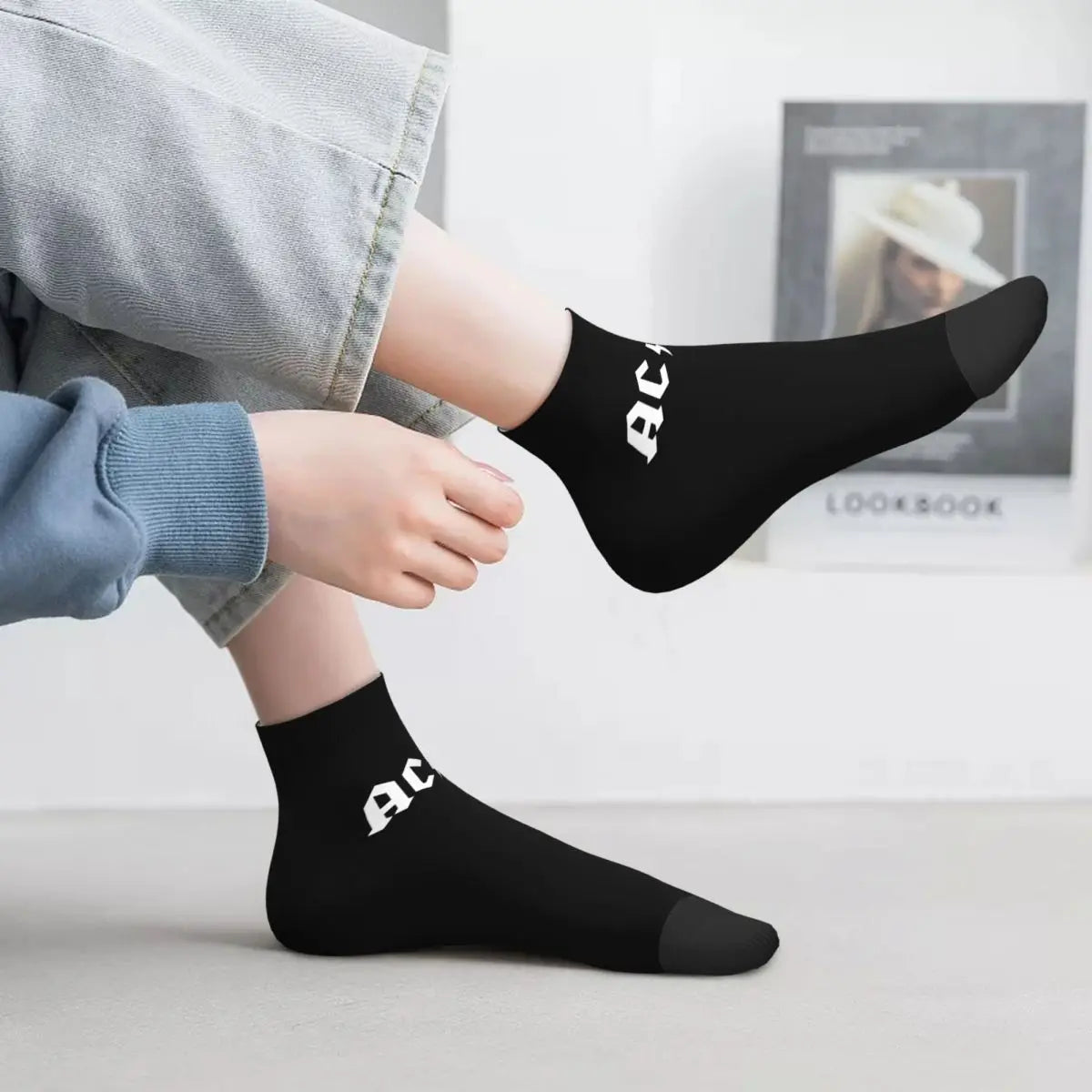 Heavy Metal AC DC Men Women Crew Socks Unisex Cool 3D Print Vintage Rock Dress Socks - Lizard Vigilante