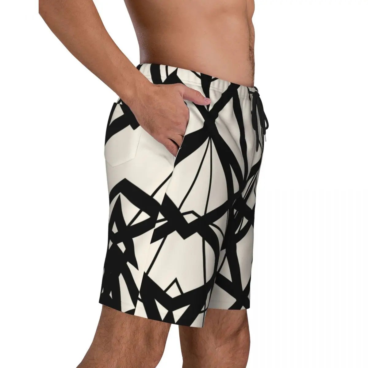 Van Halen Beach Shorts Black & White Swimsuits - Premium shorts from Lizard Vigilante - Just $23.88! Shop now at Lizard Vigilante