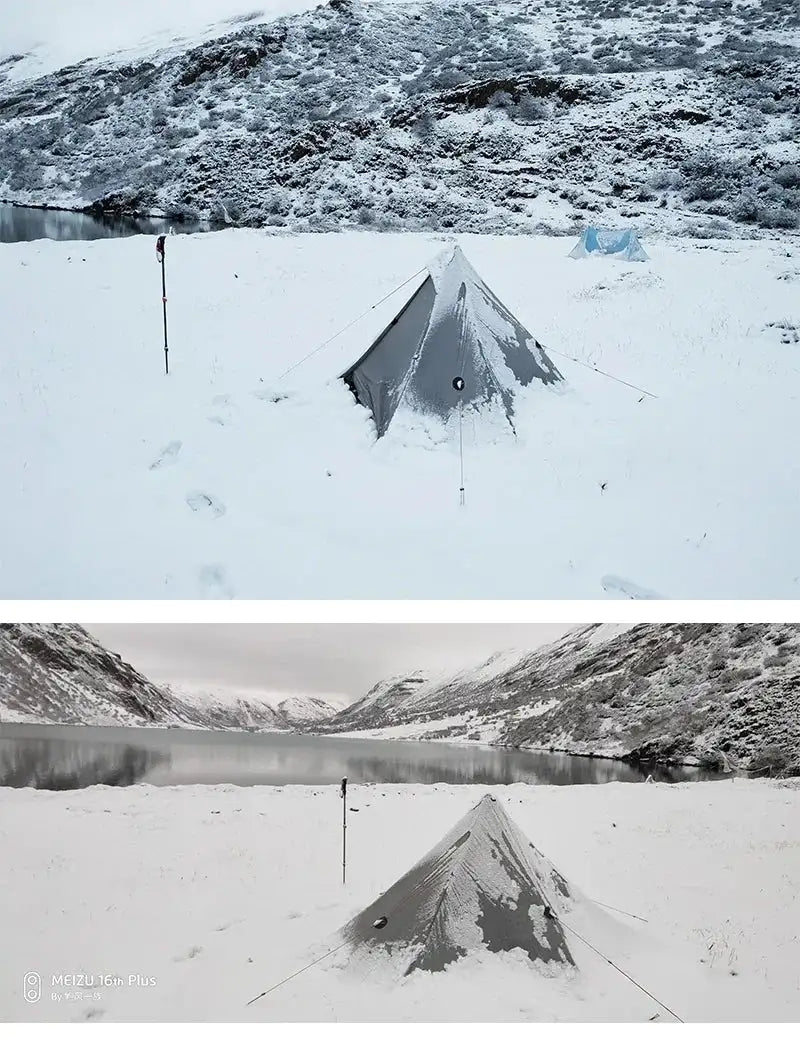 [HODR] 3F UL GEAR Lanshan 1 pro Tipi Tent Rodless Solo Ultralight 690g 20D Nylon Fabric Camping Season Tent Trekking Tents