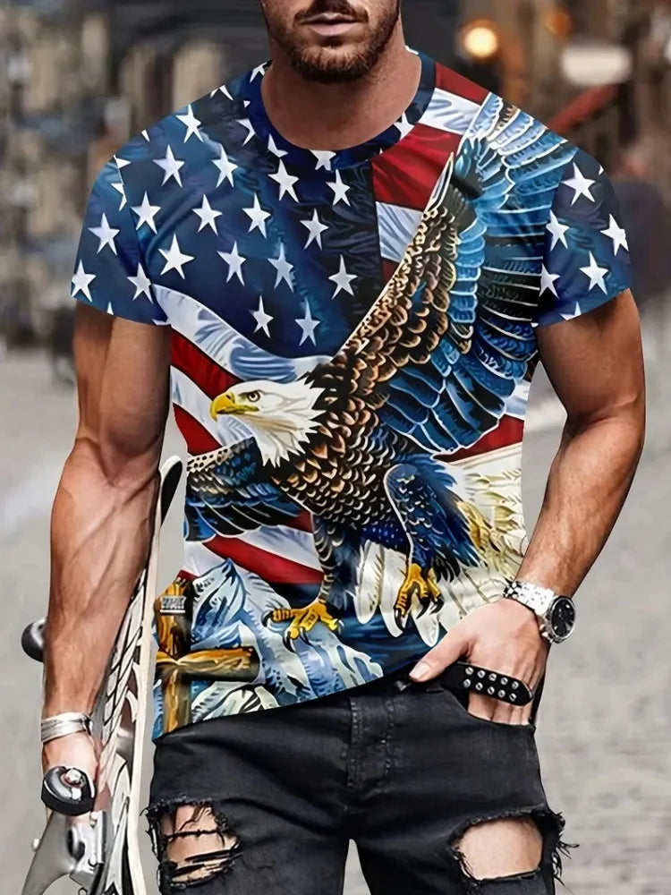 FREEDOM TALON // 3D Screaming Eagle Tee – Summer Casual Patriot Grind Edition - Premium tee from dsers - Just $14.99! Shop now at Lizard Vigilante