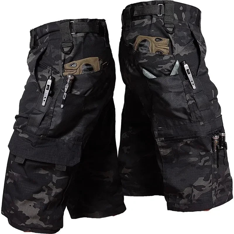 PAVEHAWK Black Camo Cargo Pants - Multi-Pocket Ripstop Waterproof Trousers for Men - Premium pants from Lizard Vigilante - Just $30.99! Shop now at Lizard Vigilante