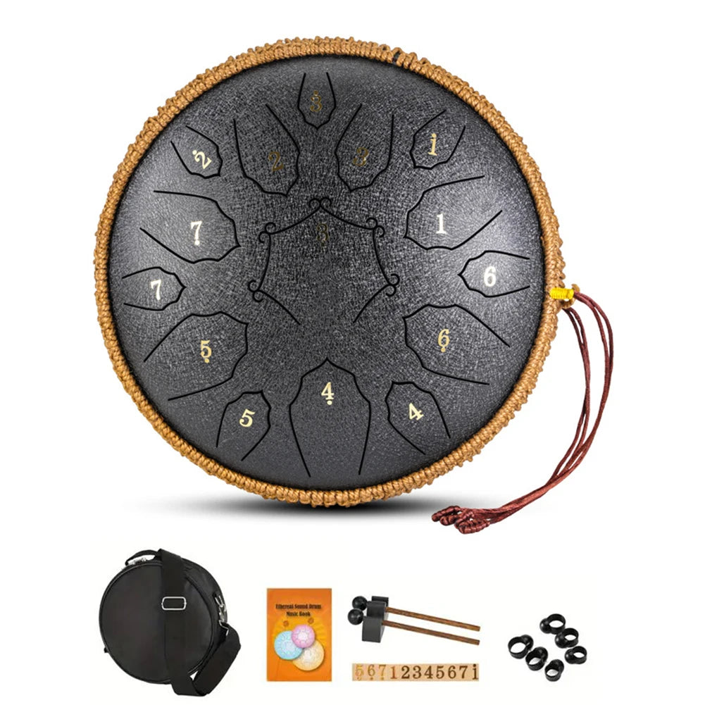 12 Inch 15 Notes Music Drum Steel D Tone Ethereal Drum with Handbag Drumsticks Percussion Musical Instrument For Child Beginner - Premium  from Lizard Vigilante - Just $99.99! Shop now at Lizard Vigilante