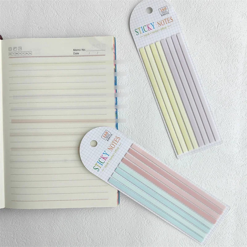 160 Sheets Color Stickers Transparent Fluorescent Index Tabs Flags Stationery Children Gifts  School Office Supplies