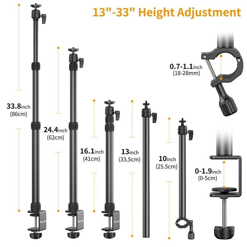 VIJIM LS11 Desk Mount Stand C-clamp Mount Flexible Arm Extend Light Stand With 360° Ballhead Microphone Stand Ring Light Bracket - Premium camera stand from Lizard Vigilante - Just $46.99! Shop now at Lizard Vigilante