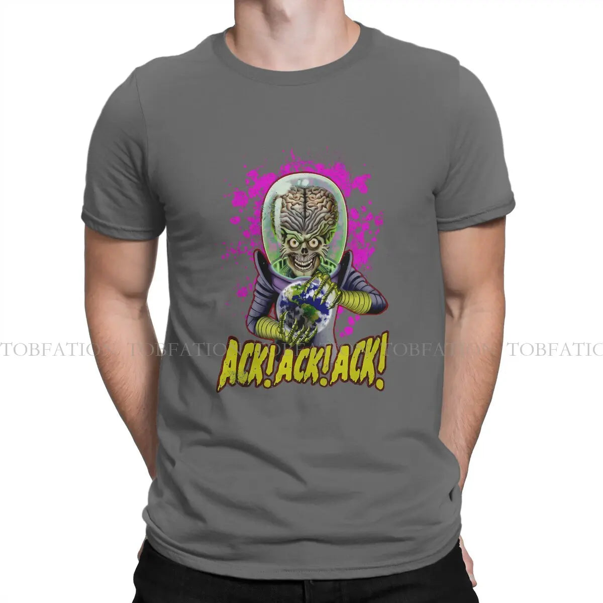 Ack Round Collar TShirt Mars Attacks Alien Sci-Fi Movies Fabric Original T Shirt Man's Clothes Individuality Fluffy - Premium  from Lizard Vigilante - Just $20.99! Shop now at Lizard Vigilante