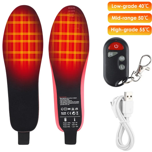 Electric Heating Insole Winter Foot Warmer Heated Shoes Insert Pads Mat With Controller Usb Rechargeable For Man Women Washable - Premium  from Lizard Vigilante - Just $48.99! Shop now at Lizard Vigilante