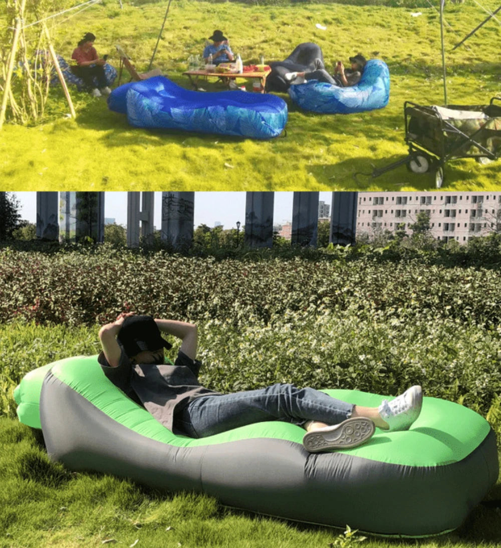 Inflatable Sofa Bed Swimming Pool Floating Raft Sac Beach Garden Outdoor Portable Folding Camping Chaise Lounge Recliner Pouf - Premium  from Lizard Vigilante - Just $63.99! Shop now at Lizard Vigilante