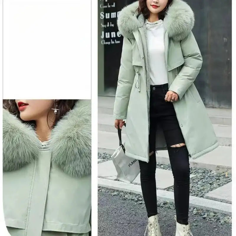 New In Coats & Jackets Women's Winter Padded Jacket Loose Casual Outerwears Fleece Hodded Windbreaker Elegant Office Lady's Coat