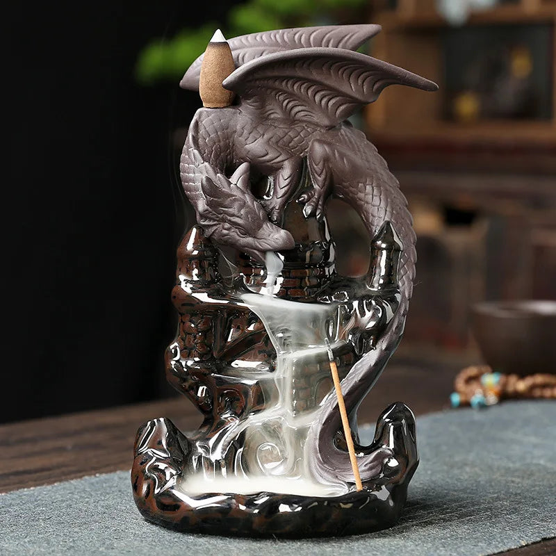 Dragon Waterfall Backflow Incense Burner - Ceramic Pterosaur Incense Stick Holder for Home, Office, and Meditation Spaces - Premium incense burner plate from Lizard Vigilante - Just $33.99! Shop now at Lizard Vigilante