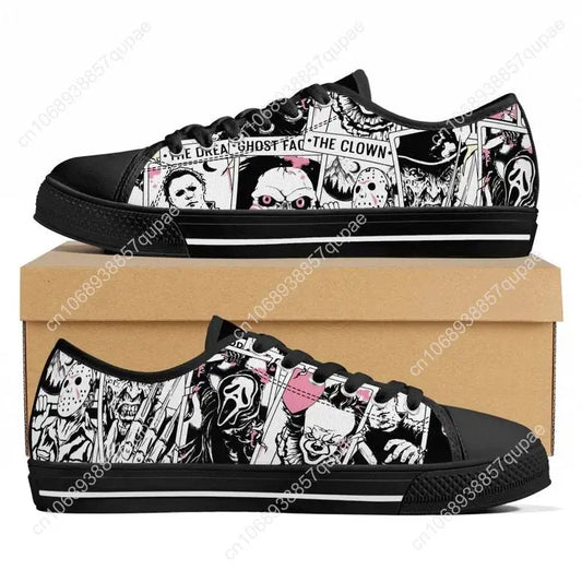 Horror Halloween Low Top Sneakers Hot 3D Game Womens Mens Teenager High Quality Canvas Sneaker Couple Fashion Custom Built Shoes - Premium  from Lizard Vigilante - Just $34.99! Shop now at Lizard Vigilante