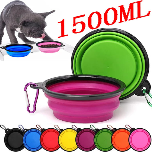 Pet Folding Silicone Bowl Collapsible Dog Food Bowl Water Large Outdoor Pet Travel Bowl Portable Puppy Food Container Feeder - Premium  from Lizard Vigilante - Just $13.99! Shop now at Lizard Vigilante