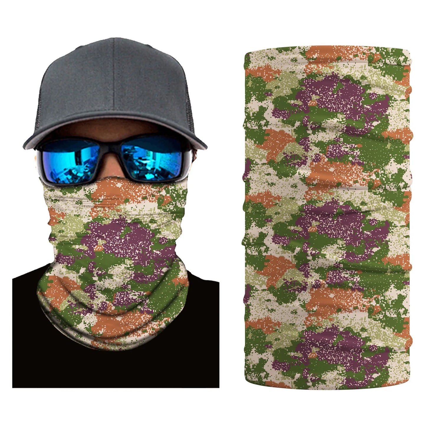 Camouflage Seamless Magic Bandana Buffs Neck Gaiter Paisley Headband Cycling Fishing Tube Face Shield Men Women Scarf Mask Cap - Premium neck gaiter from Lizard Vigilante - Just $5.99! Shop now at Lizard Vigilante